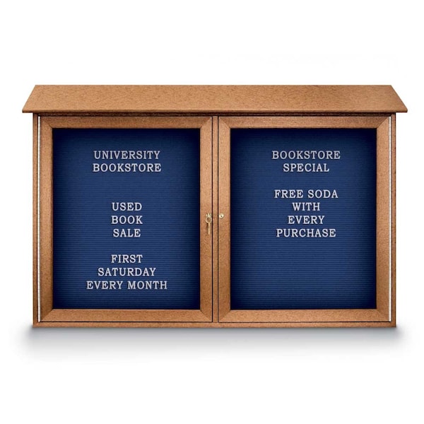 Indoor Enclosed Combo Board, 48"x36", Bronze Frame/Grey & Rubber